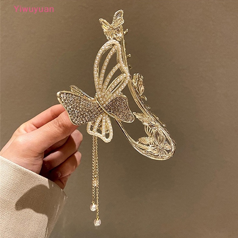 Kẹp Tóc Kim Loại Hình Cá Mập Đính Ngọc Trai Cho Nữ Mới