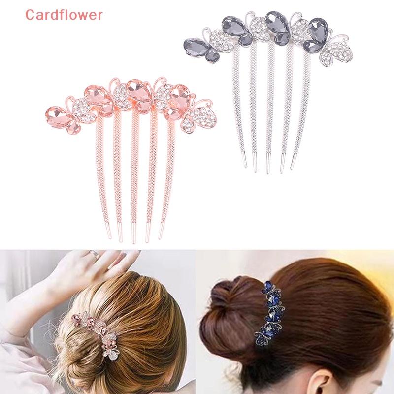 Lược Cài Tóc Đính Đá Hình Bướm Phong Cách Hàn Quốc Cho Người Lớn