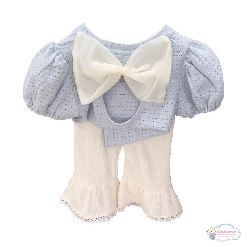 Bộ 2 Món Áo Thun Tay Ngắn + Quần Cotton Dáng Rộng Thời Trang Cho Bé Gái