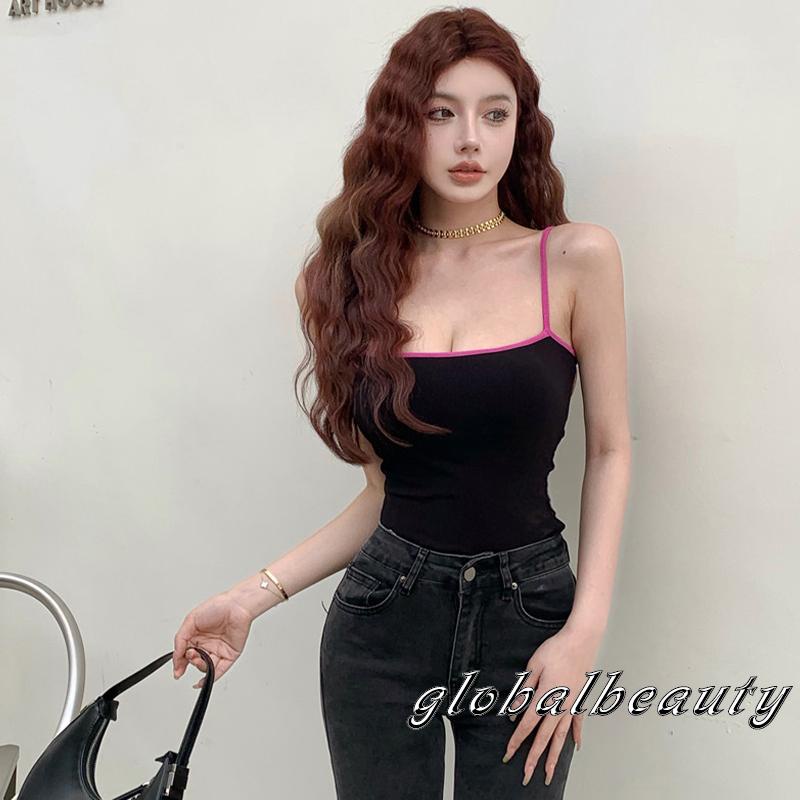 Áo Tank Top Hai Dây Màu Sắc Tương Phản Thời Trang Mùa Hè Cho Nữ