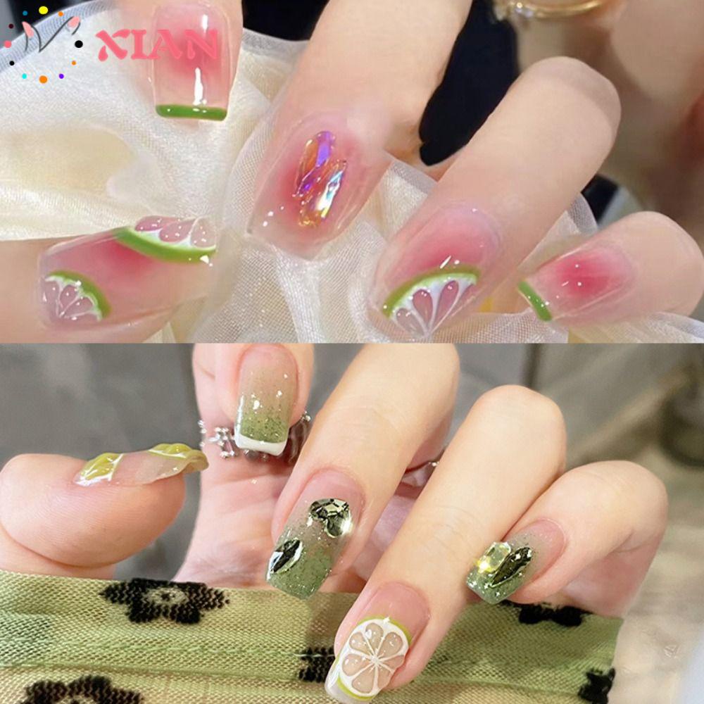 Bộ Móng Tay Giả Che Phủ Toàn Diện Đầu Vuông Dạng Nhấn Có Thể Tháo Rời DIY