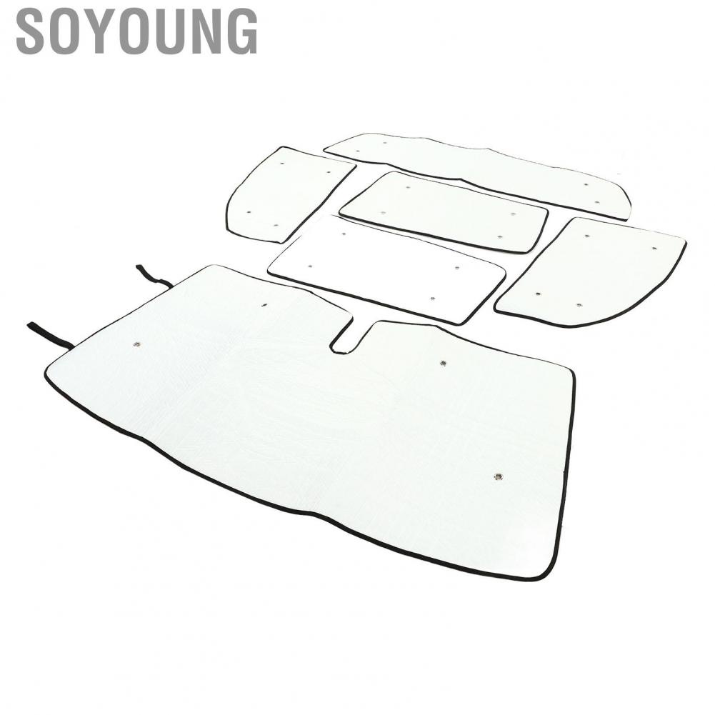 Soyoung Car Sun Visor  Protection Keep Vehicle Cool Double Layer Reflective 210T Material Auto Window Sunshade Aluminum Foil with Suction Cups for XK50 2007-2021
