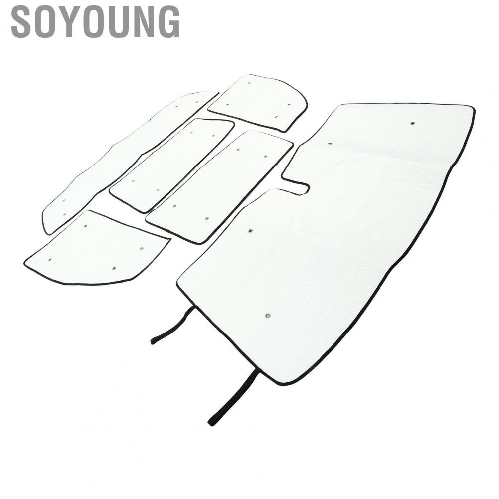 Soyoung Car Sun Visor  Protection Keep Vehicle Cool Double Layer Reflective 210T Material Auto Window Sunshade Aluminum Foil with Suction Cups for XK50 2007-2021