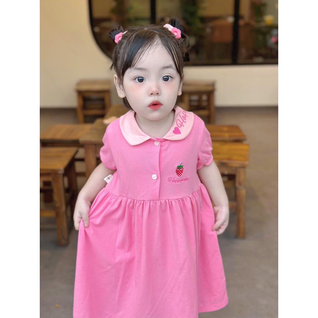 Váy bé gái Happy baby dễ thương chất cotton 100% chiều siêu mềm mát, thấm hút mồ hôi cực tốt