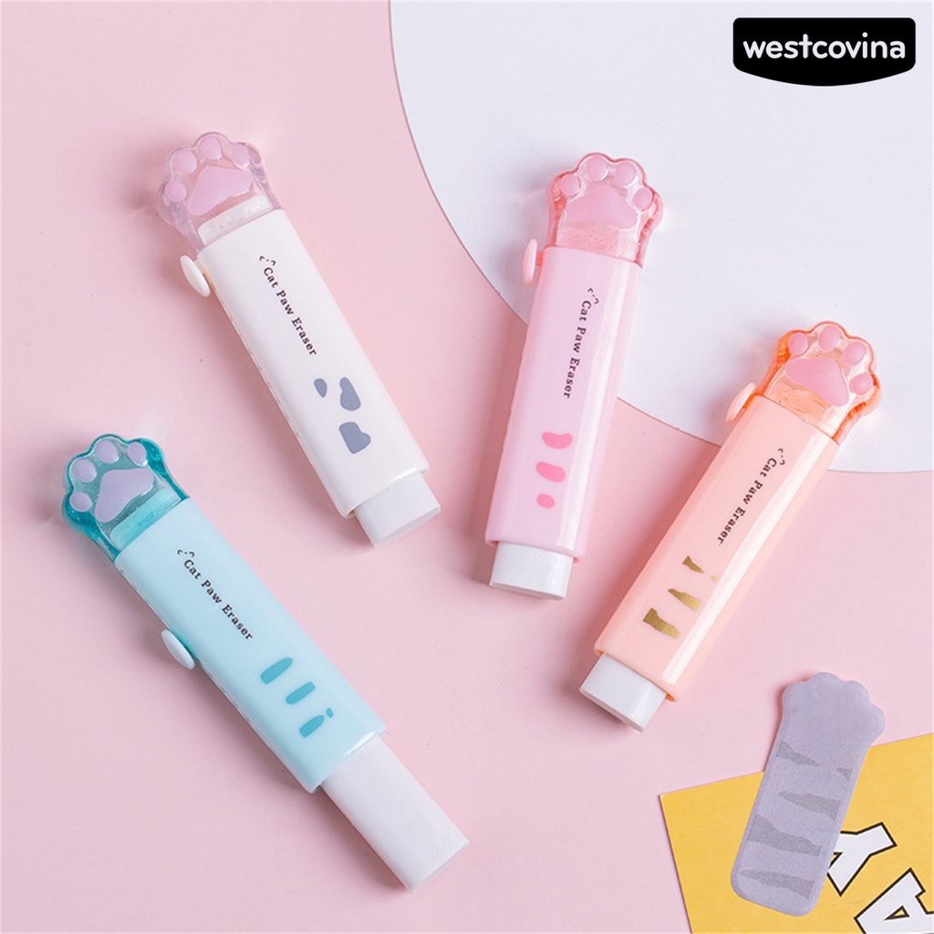 [COD]♪Gôm Tẩy Hình Dấu Chân Mèo Dễ Thương Tiện Dụng Cho Trường Học