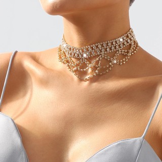 Vòng cổ Bạc Đính Đá Pha Lê Thời Trang Dành Cho Nữ