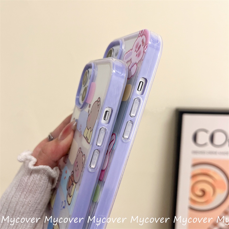 Ốp Điện Thoại Silicon Mềm Hình Gấu / Thỏ Cho iPhone 14 13 12 11 Pro Max X XR Xs Max 6 7 8 Plus