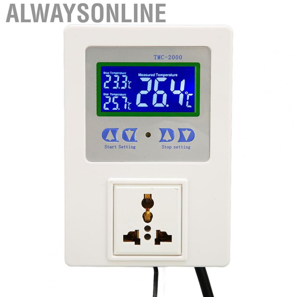 Alwaysonline Temperature Controller  Digital 4 Buttons Heating Cooling Mode for Pet Breeding