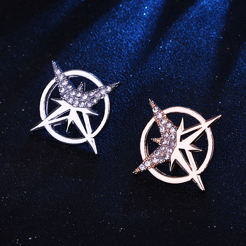 Ghim Cài Áo Hình Ngôi Sao Sáu Cánh Đính Đá Thời Trang Cho Nam