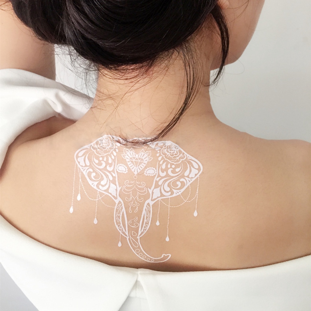 Hình Xăm Tạm Thời Bằng Ren Trắng Quyến Rũ An Toàn Cho Tiệc Tùng