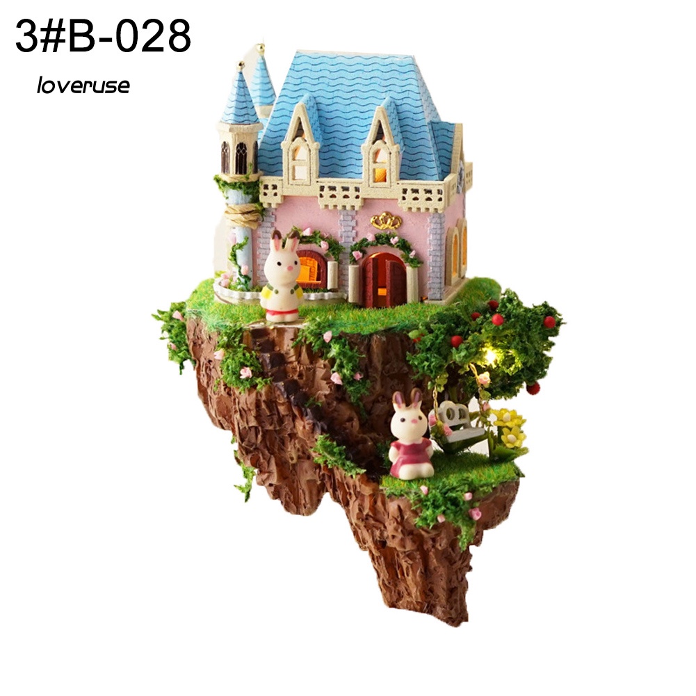 Nhà Búp Bê Mini Bằng Gỗ Có Nắp Chống Bụi DIY Ốp