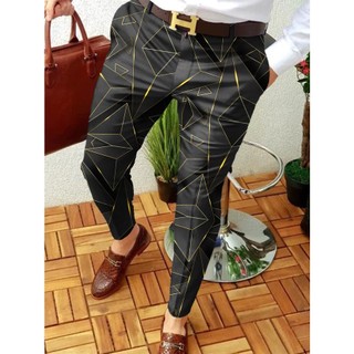 Nam mới y2k dạo phố hàng hóa kẻ sọc quần người phong cách dân tộc quần vintage chắp vá thẳng quần dài pantalon homme