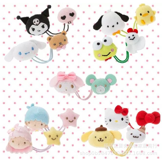 Dây Cột Tóc Lông Nhung Hình Melody Cinnamoroll purin Hoạt Hình Dễ Thương