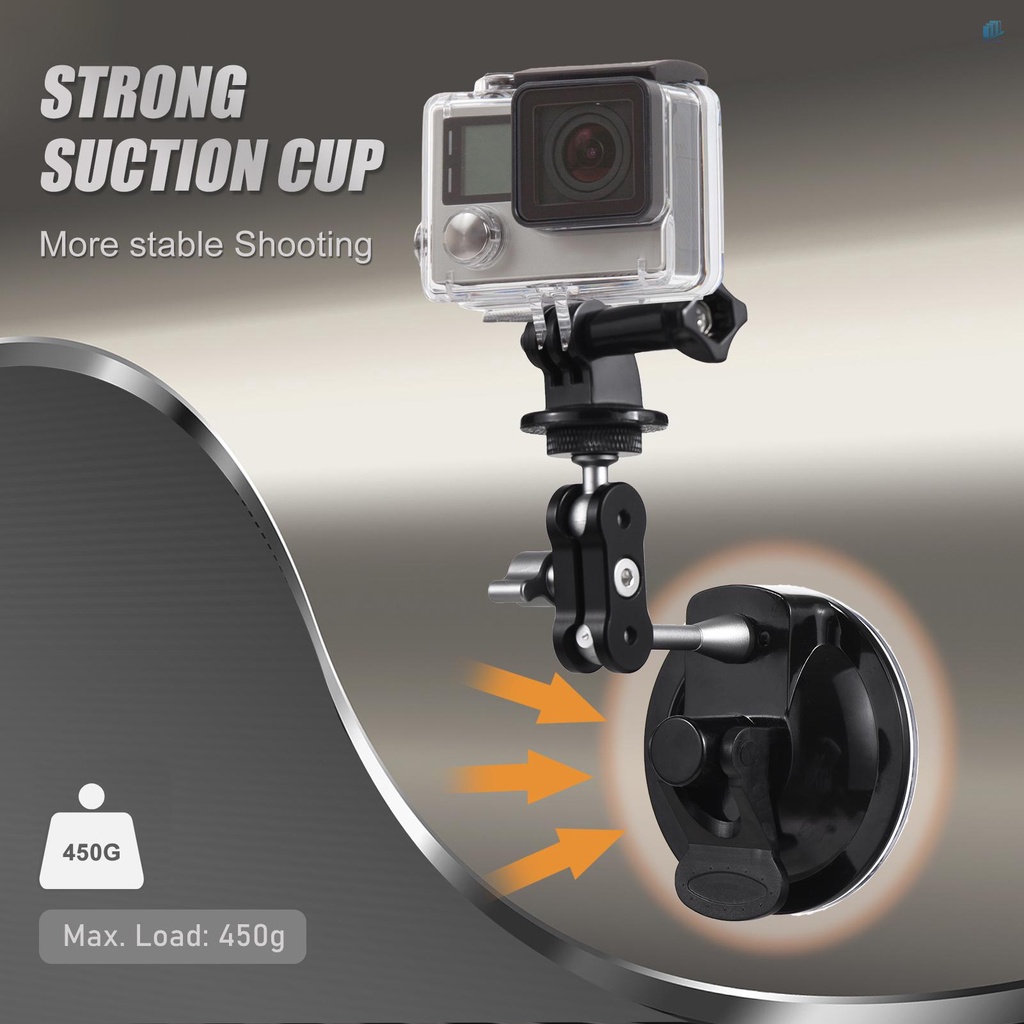 Giá Đỡ Máy Ảnh Hai Đầu 3600 Độ Gắn Xe Hơi / Máy Ảnh° Tải Trọng Lớn 450g Thay Thế Cho Điện Thoại iPhone 11 / 10 / 9 / 8 / Osmo Action