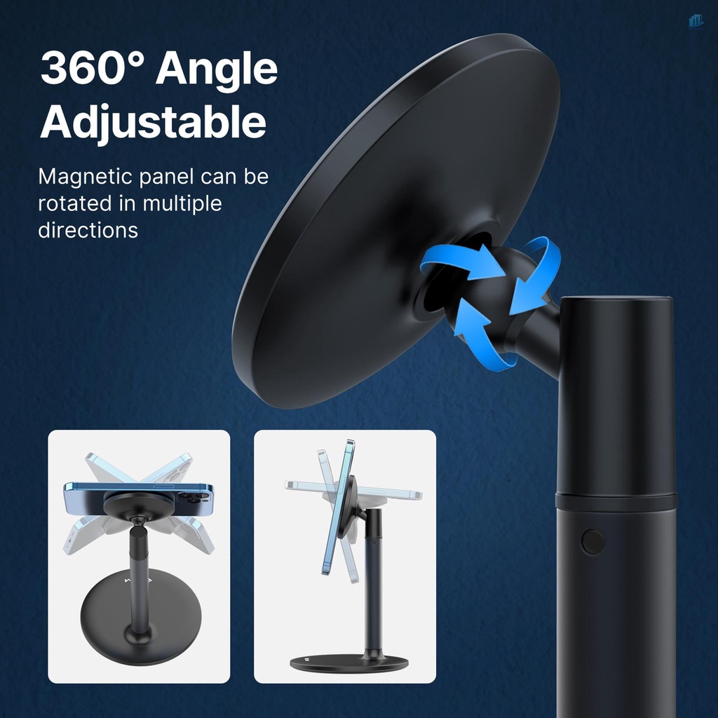 Giá Đỡ Điện Thoại Từ Tính Để Bàn Xoay 360 Độ Cho smartwatchinone VIJIM HP002° Giá Đỡ Điện Thoại Bằng Hợp Kim Nhôm Có Thể Điều Chỉnh Chiều Cao 2 Mức Độ Cho iPhone 13 / 13 Pro / 13 Mimi