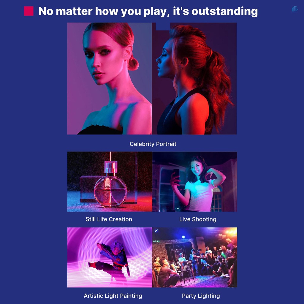 Bộ Đèn LED Video Từ Tính Ulanzi VL110RGB 2500K-9000K 20 Hiệu Ứng Đèn CRI95 + Tích Hợp Pin Chuyên Dụng Hỗ Trợ Live Streaming Produ