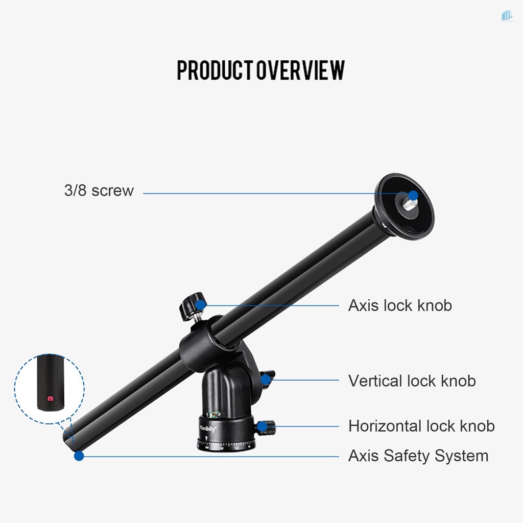 Gậy Ba Chân Có Thể Xoay ZW-02 Mở Rộng Kèm Hệ Thống Khóa Chịu Tải 10KG Cho Studio Chụp Ảnh