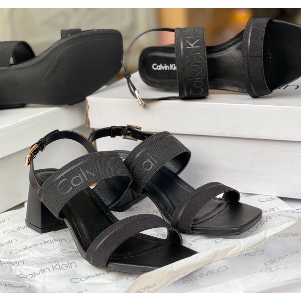Sandal CK quai sau, gót trụ 5m