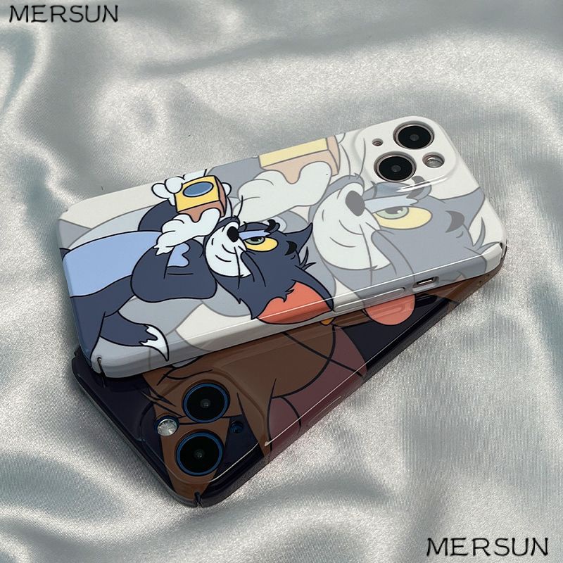 Ốp Điện Thoại Cứng Hình Mèo Và Chuột Cho iphone13mini814pro13 11max 13