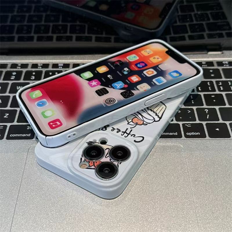 Ốp Điện Thoại Họa Tiết Cây Kem Cherry Vẽ Tay Phù Hợp Với Nữ Cho Apple iPhone13pro14pro 14 max Niche 1YBG