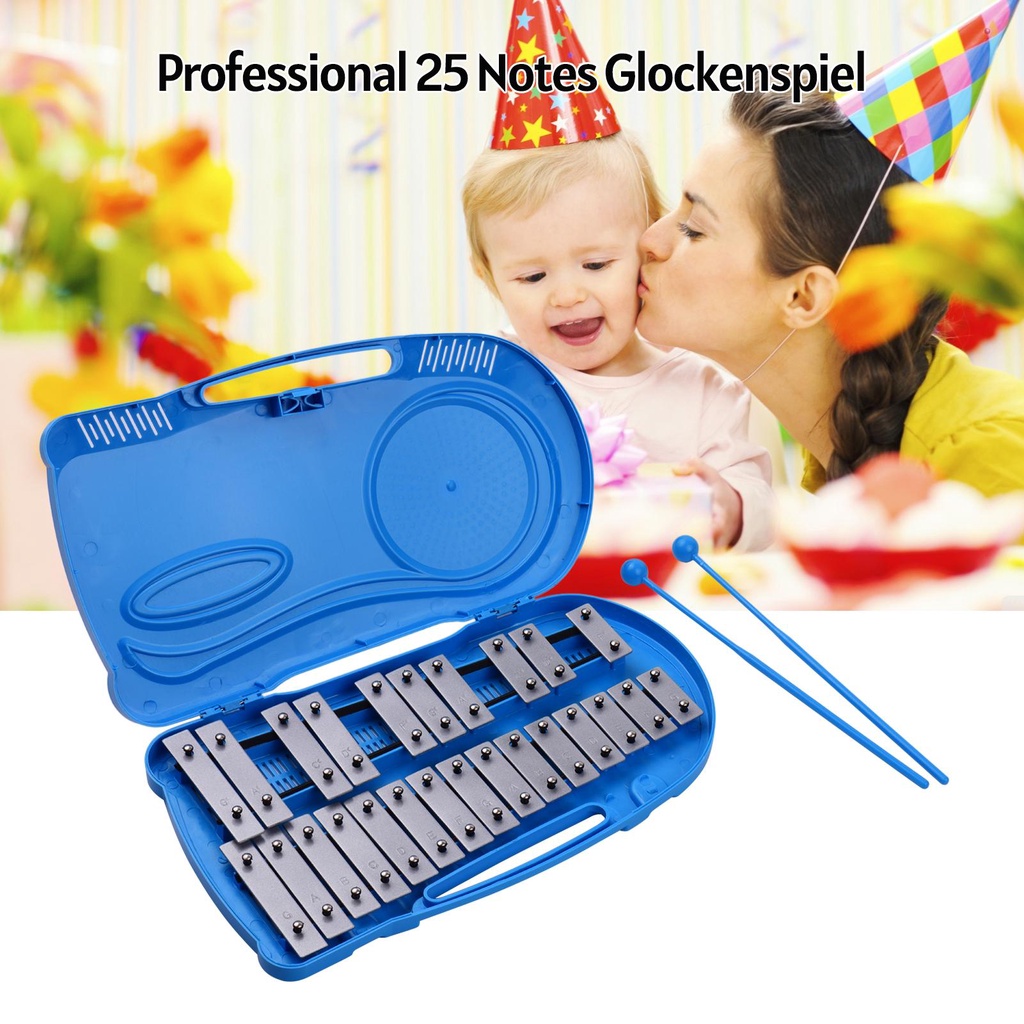 Đàn Glockenspiel Xylophone 25 Nốt Chuyên Nghiệp Kèm 2 Trụ Nhựa Dành Cho Bé