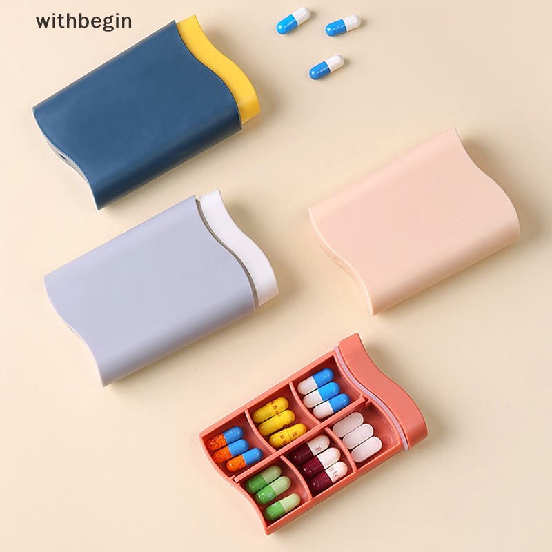 Hộp Đựng Thuốc 6 Ngăn Có Nắp Đậy Tiện Dụng Mang Theo Du Lịch