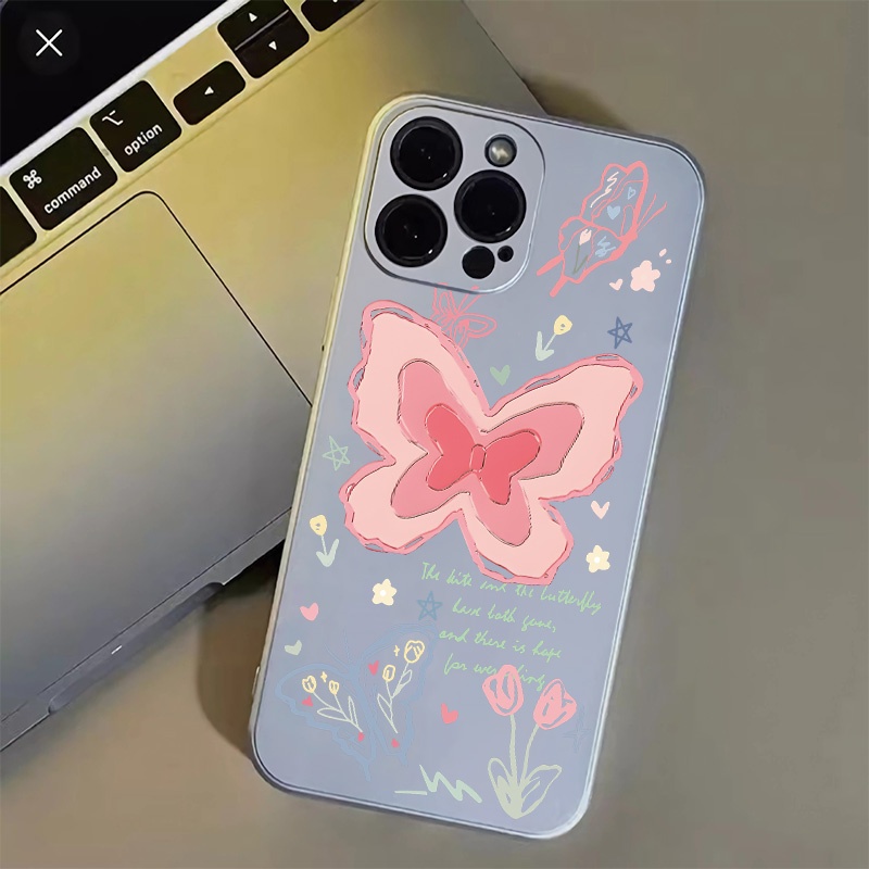 Ốp Điện Thoại Mềm Trong Suốt Chống Sốc Họa Tiết Bướm Cho IPhone 14 11 Pro Max 13 12 8 7 Plus XS X XR SE 2020