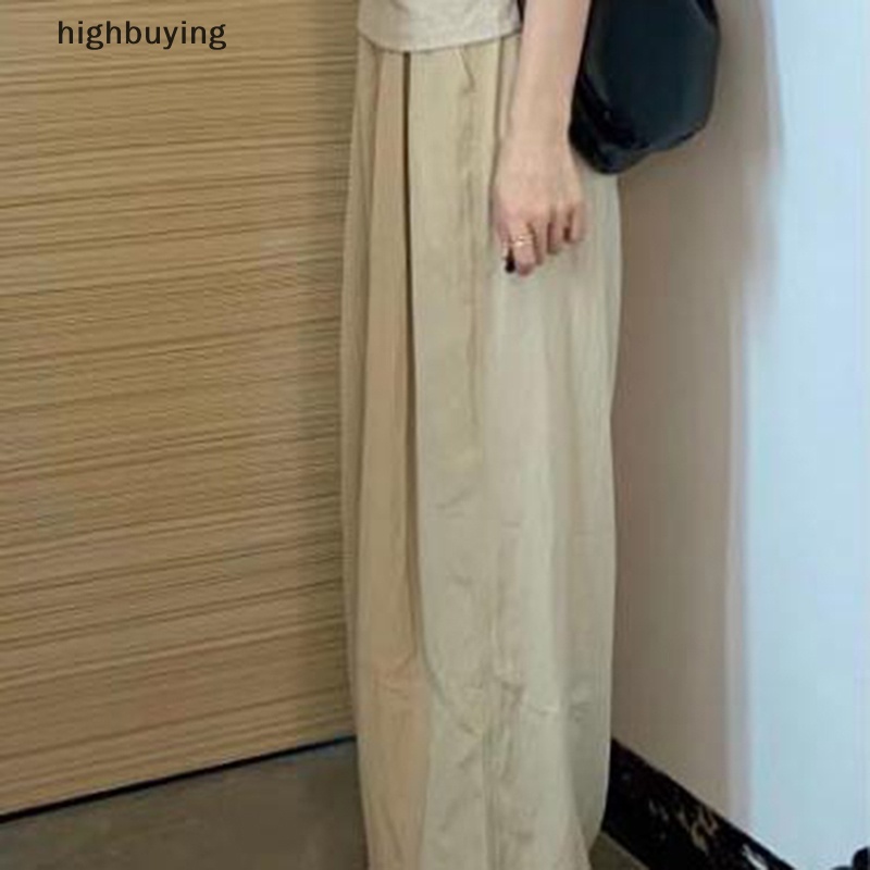 Quần ống rộng Lưng Cao Bằng Lụa Mát Thời Trang Mùa Hè Dành Cho Nữ