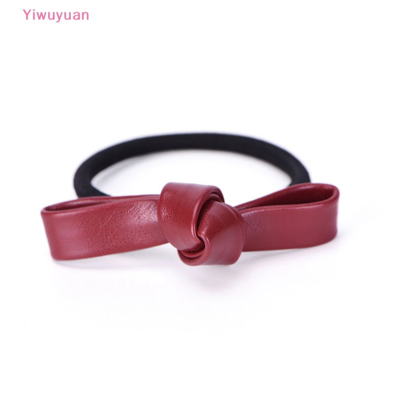 Dây Buộc Tóc Cao Su Co Giãn Bọc Da Phối Nơ Thời Trang Mới