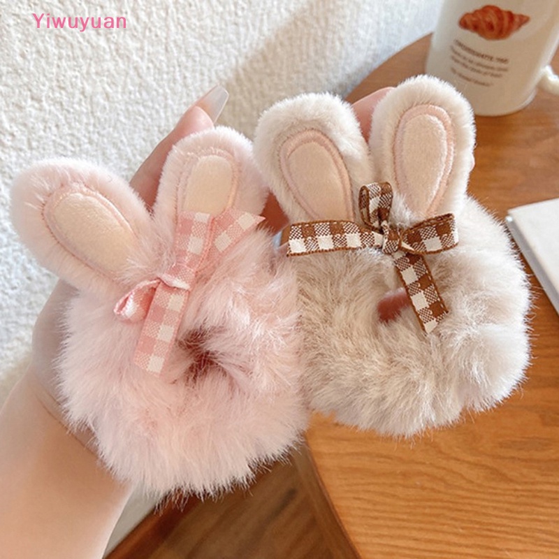 Băng Đô Tai Thỏ Bằng Da Cao Su Dễ Thương Cho Bé Gái