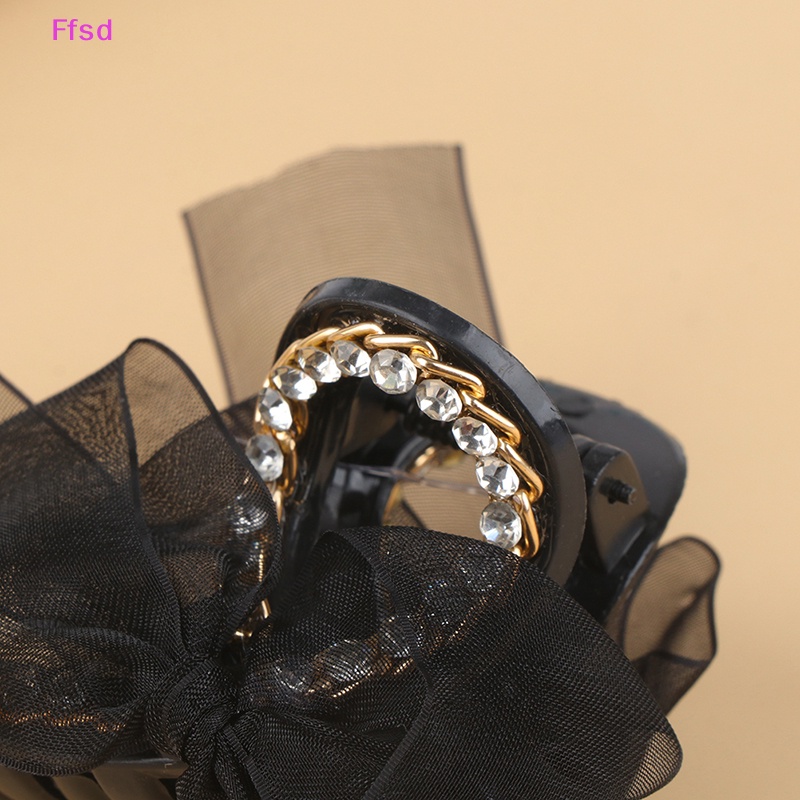 {Ffsd} Kẹp Tóc Hình Nơ / Cá Mập Phối Ruy Băng Thanh Lịch Cho Bé Gái * Giảm Giá Hot