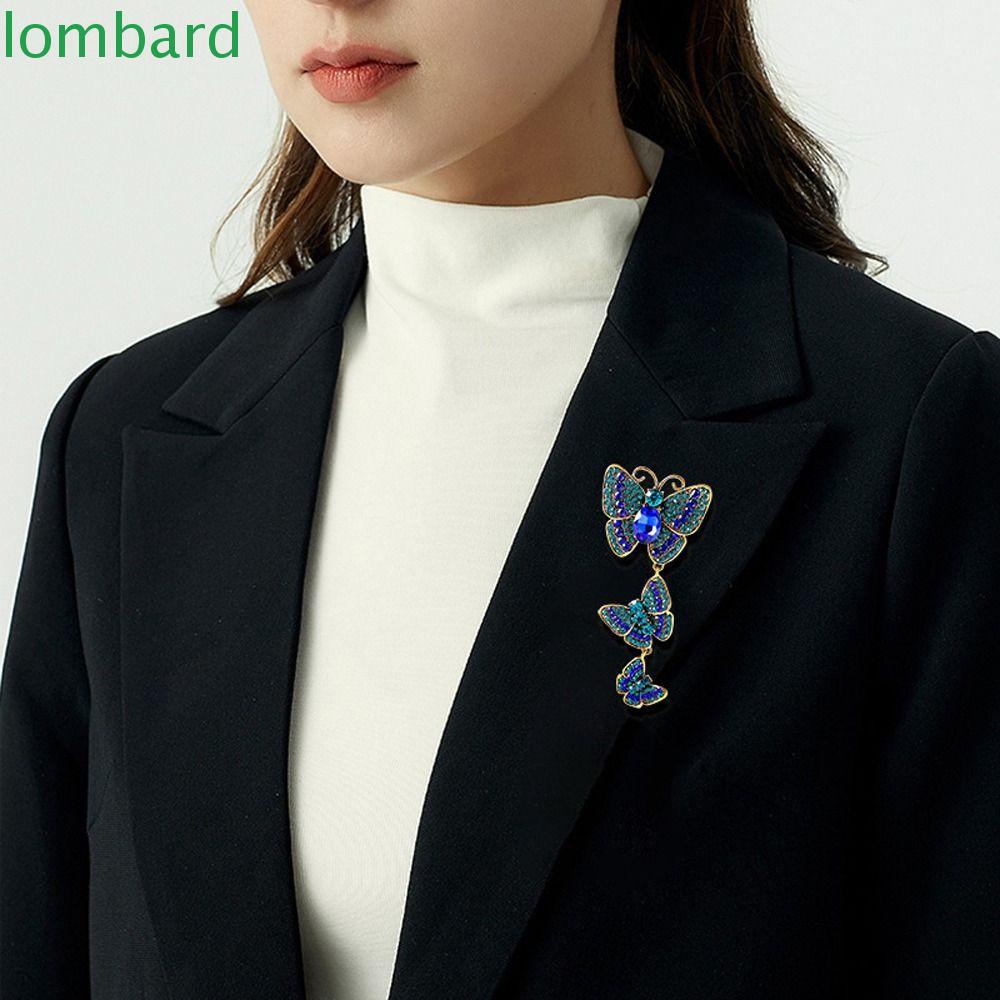 Trâm Cài Áo Hình Bướm Đính Đá Thời Trang Cho Nữ|Bộ Đồ Vest Dáng Dài Thời Trang Thanh Lịch Cho Nữ