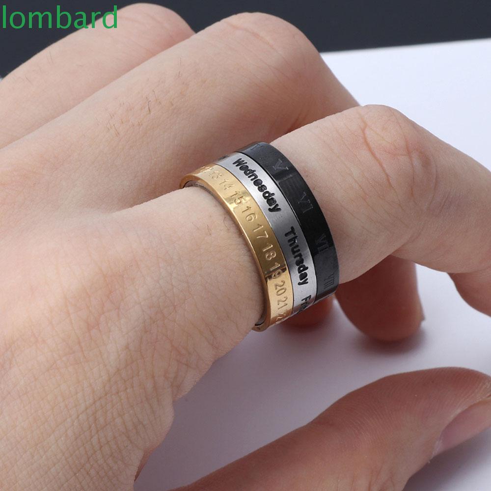 Nhẫn Nam Mẫu Mới Có Lịch Ngày Tháng Thời Gian Phong Cách Punk