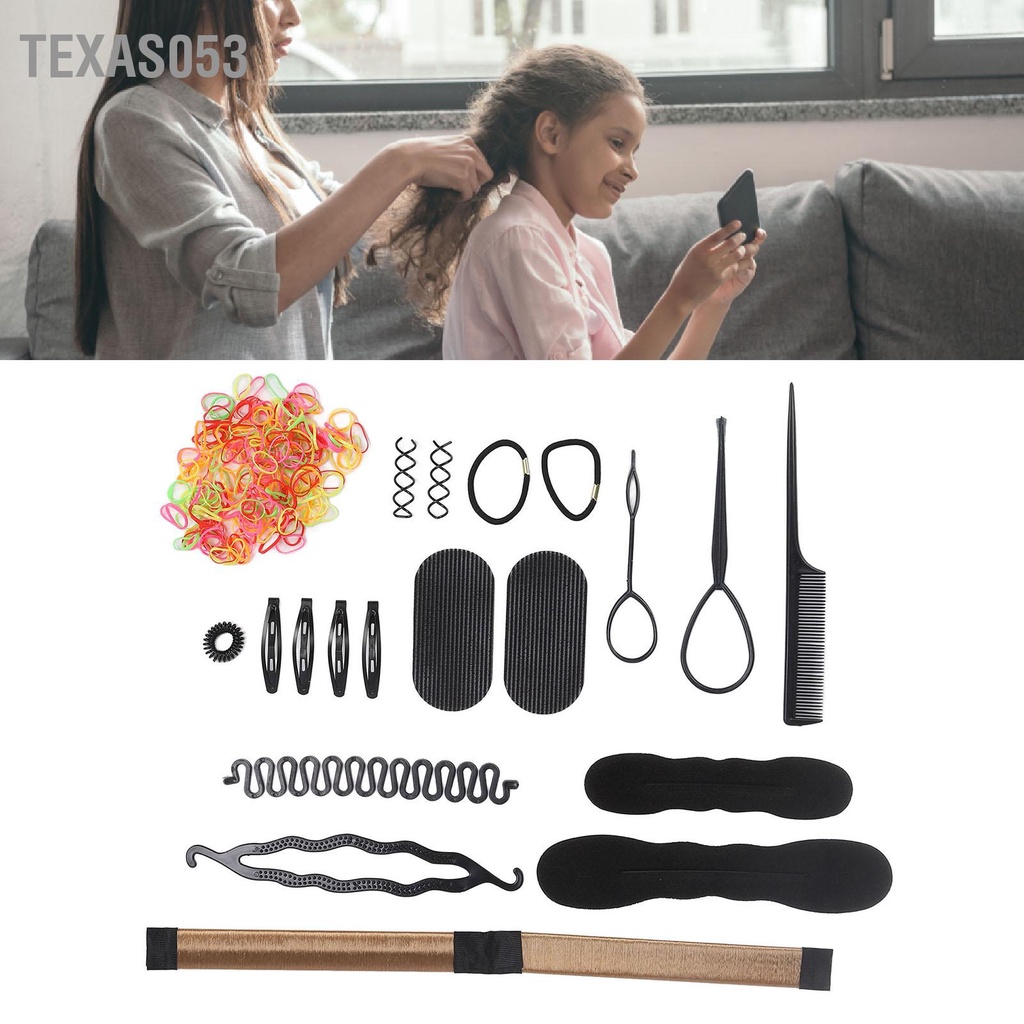 Texas053 20 Chiếc Dụng Cụ Bện Tóc Di Động Nhẹ Tự Làm Phụ Kiện Dành Cho Nhà Tạo Mẫu Nữ Bé Gái