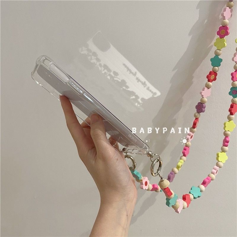 Ốp Điện Thoại Gắn Gương Hình Hoa Tulip Gắn Dây Đeo Cho Iphone 11 12 13 13 12 11 Pro Max X Xs XR XSMAX 7Plus 8Plus