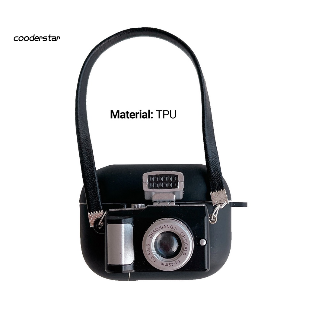 Vỏ Bảo Vệ Hộp Sạc Tai Nghe AirPods 1 / 2 / 3 / Pro Bằng Silicon Hình Máy Ảnh Cổ Điển Độc Đáo Chống Rơi