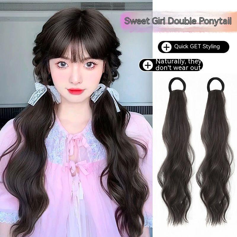 Dây Buộc Tóc Đuôi Ngựa Dài Tự Nhiên Phong Cách Ngọt Ngào Cho Nữ