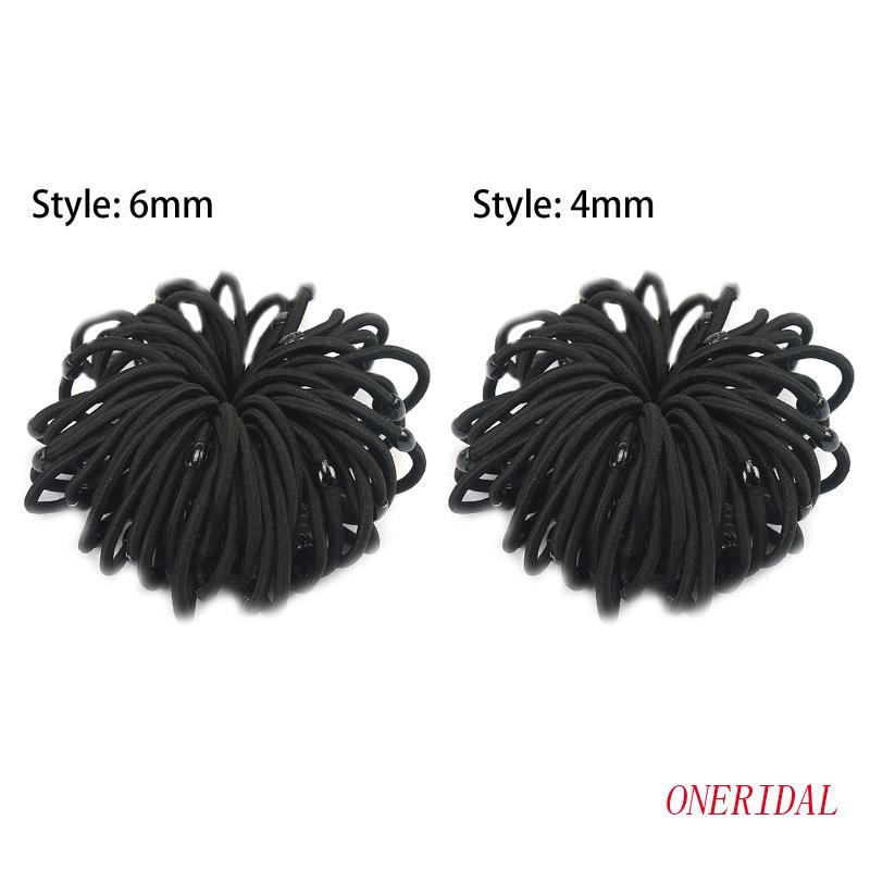 Set 50 Dây Cột Tóc Màu Đen Co Giãn Không Làm Tổn Thương Tóc Dành Cho Nữ