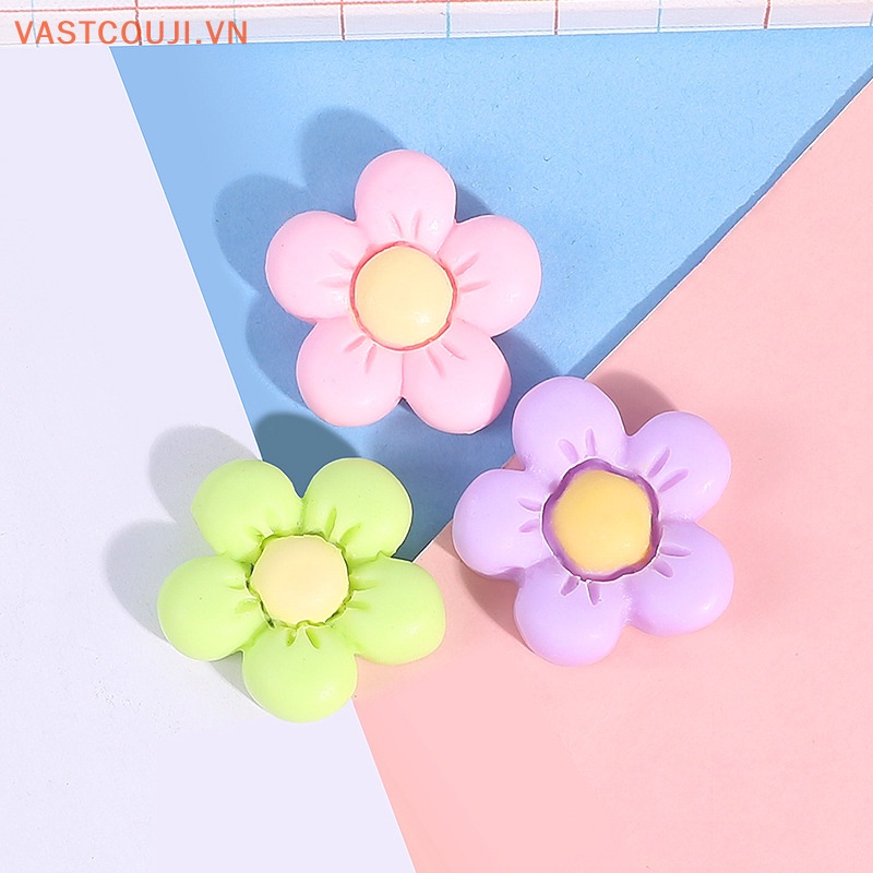 Bộ 10 Kẹp Tóc Hình Hoa Hướng Dương Bằng Nhựa Resin Chất Lượng Cao DIY