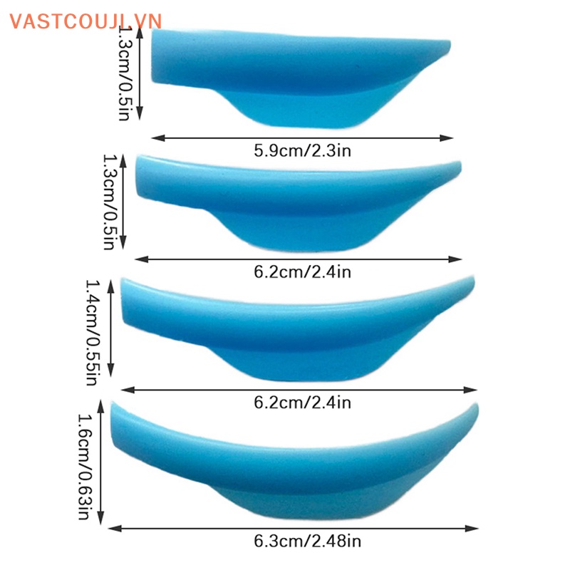 Bộ 4 Cặp Đệm Silicone Hỗ Trợ Uốn Cong Lông Mi Tiện Dụng