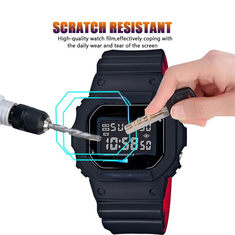 YIFILM 2 Kính cường lực 9H bảo vệ màn hình đồng hồ cho DW-5600 GBD-200Gwx-5600 GMW-B5000/ B5600 GW-5000 GBX-100