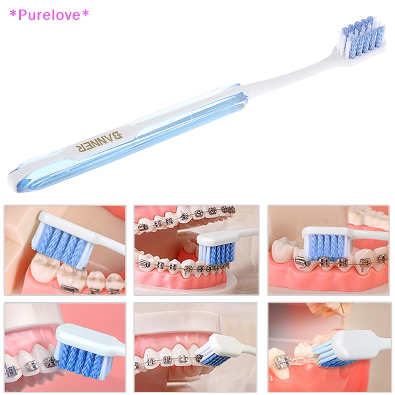 1 Bàn Chải Đánh Răng Chỉnh Hình Không Độc Hại Mềm Mại Cho Người Lớn Mới