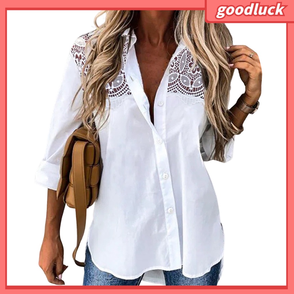 [ULK] Áo Sơ Mi Tay Dài Màu Trơn Khoét Lỗ Cài Một Hàng Khuy Quần Dài Vừa Vặn Thời Trang Mùa Xuân Cho Nữ