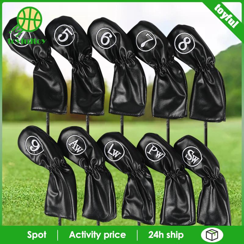 Set 10 Vỏ Bọc Gậy Đánh Golf Thêu Họa Tiết Độc Đáo