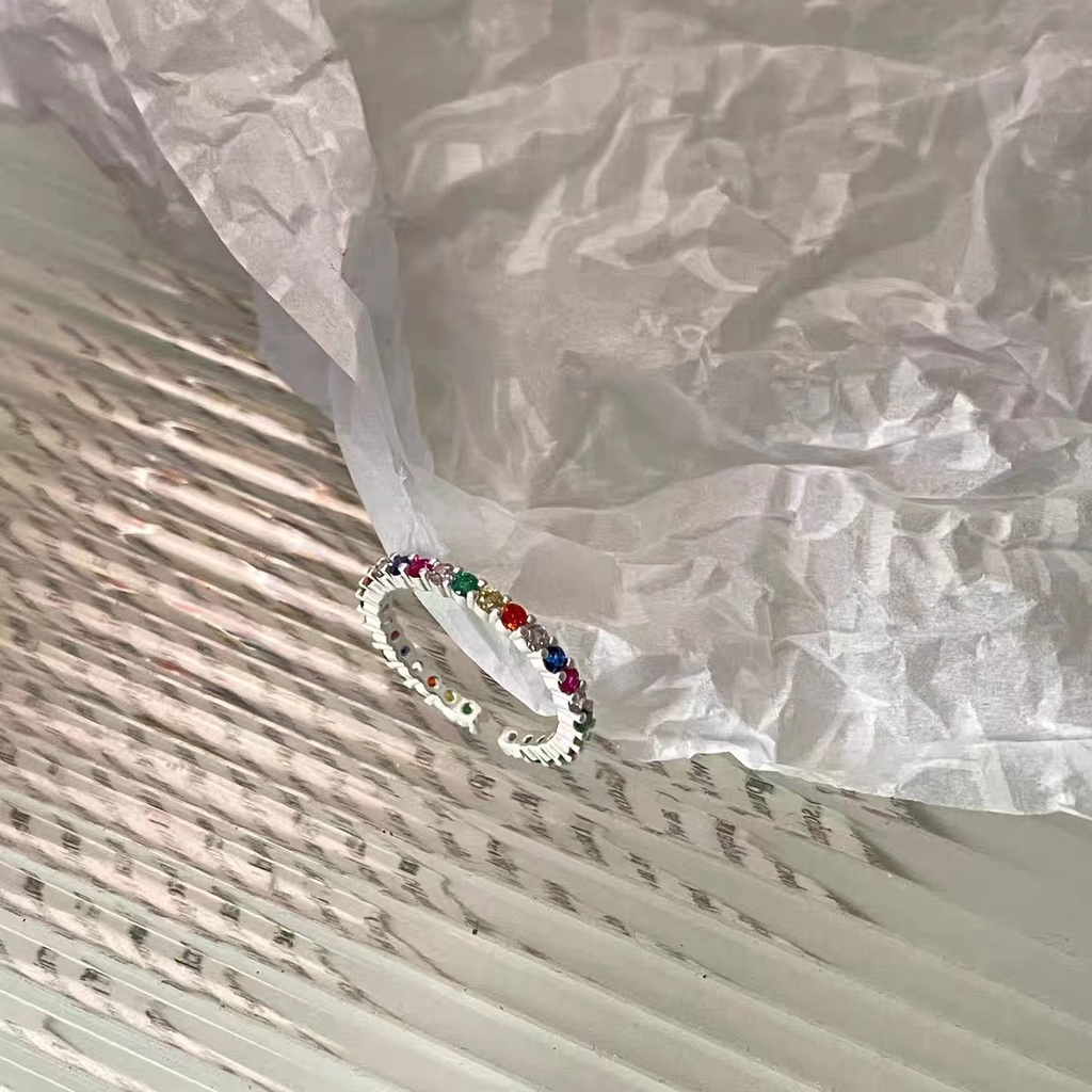 Nhẫn Đính Đá zircon Cao Cấp Sang Trọng Thời Trang Có Thể Điều Chỉnh Cho Nữ