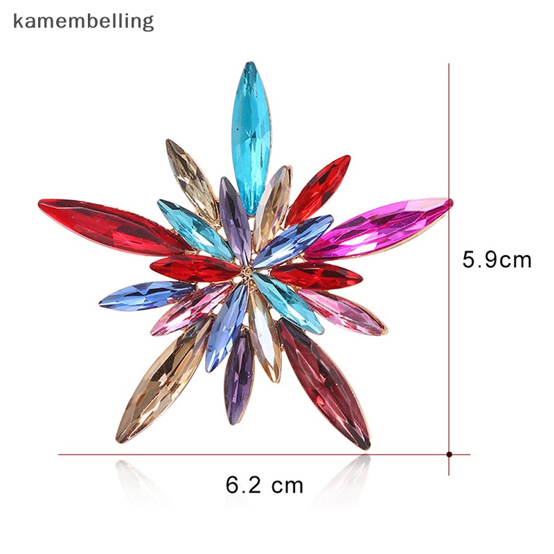 Trâm Cài Áo Hình Bông Tuyết Đính Pha Lê Nhiều Màu Thời Trang Cho Nữ