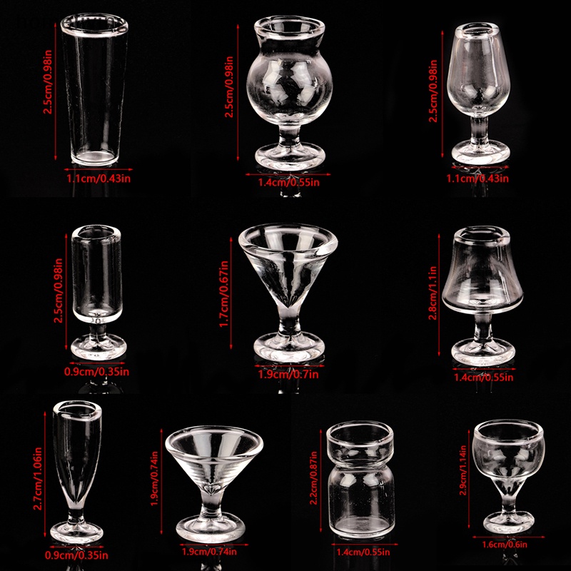 Ly Thủy Tinh Lắc Nước Ép Trái Cây Trang Trí Nhà Búp Bê Tỉ Lệ 1: 12