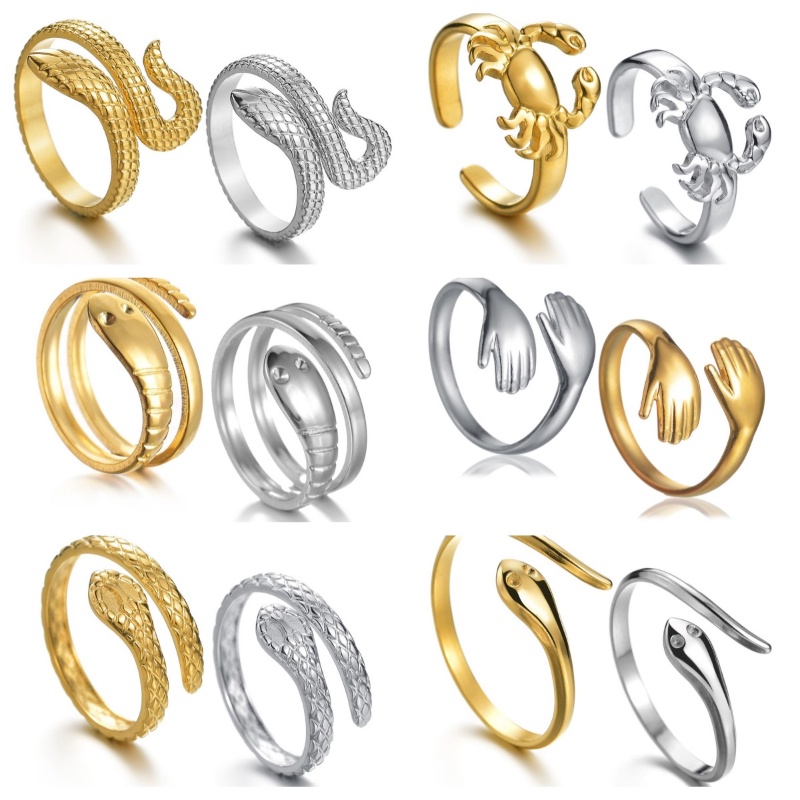 Nhẫn Mở Bằng Thép Không Gỉ Đơn Giản Thời Trang Làm Quà Tặng Sinh Nhật / Valentine Cho Cặp Đôi