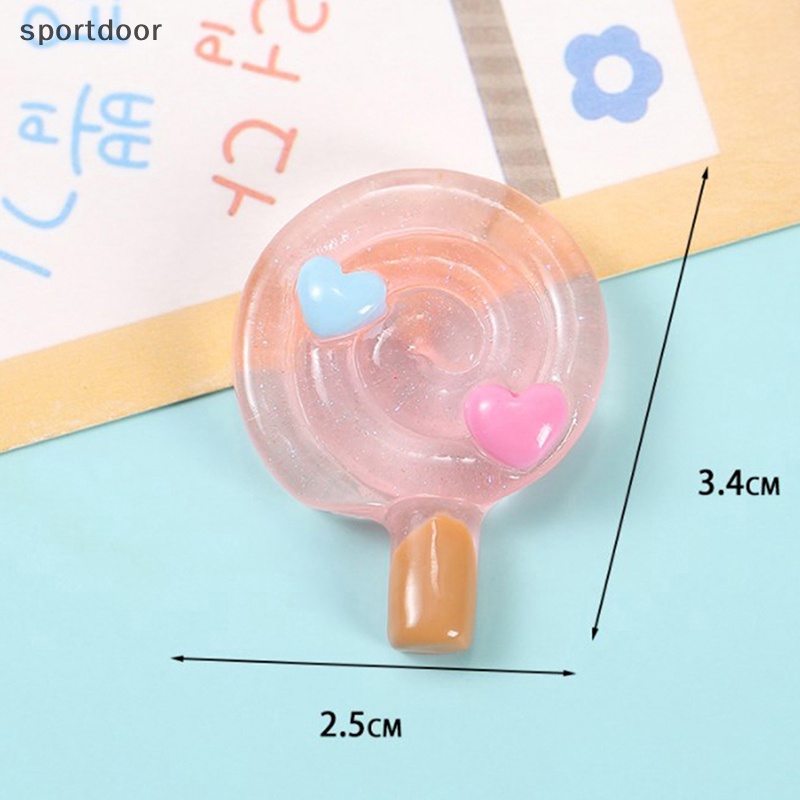 Bộ 5 Kẹo Mút Trong Suốt Bằng Nhựa Resin Dùng Trang Trí Sổ Tay DIY