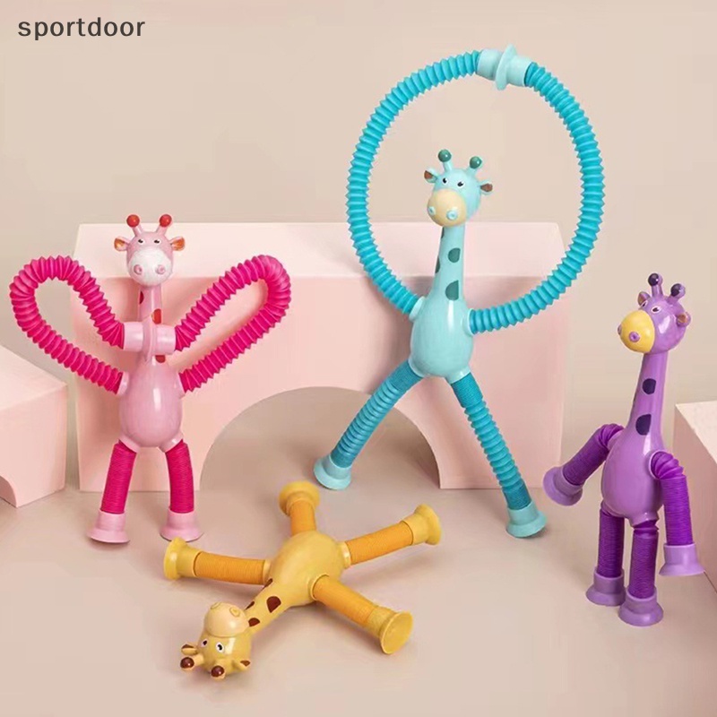 [sportoutdoor] Đồ Chơi Ống Hút Hình Hươu Cao Cổ Hoạt Hình Co Giãn Mới Lạ [out]